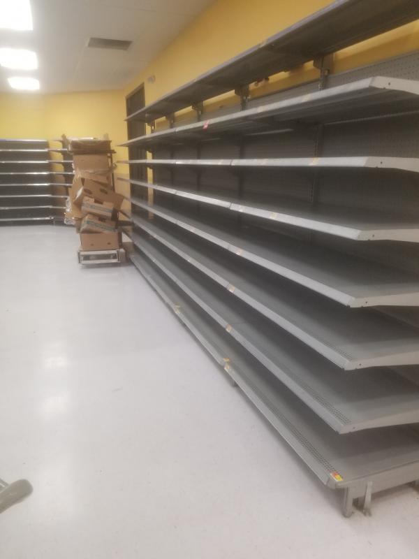 Empty bread shelves. VANESSA DUNN/Wiscasset Newspaper
