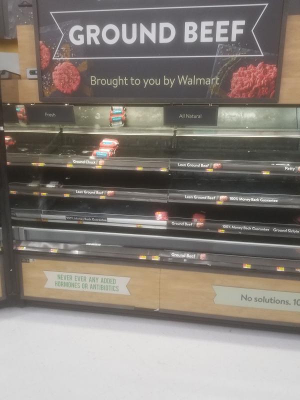 Meat products had low availability. VANESSA DUNN/Wiscasset Newspaper