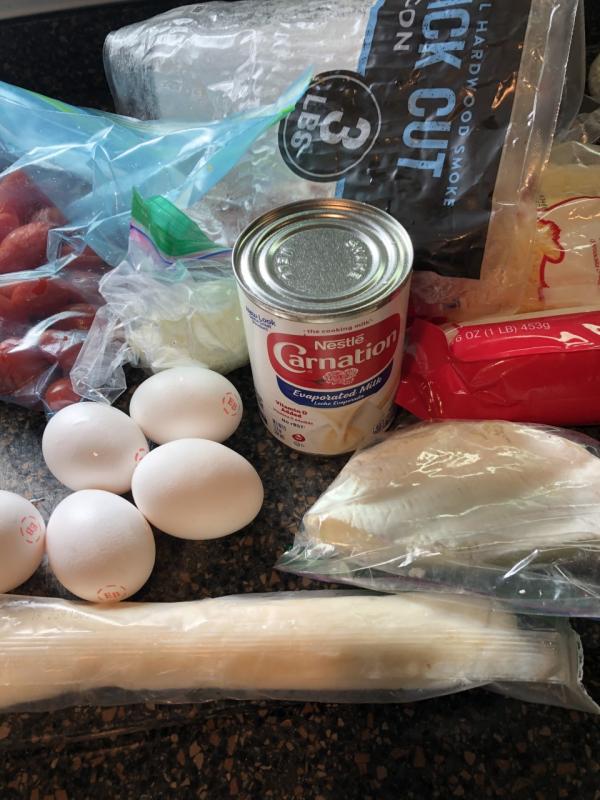 Ingredients for egg pie. Lisa Orne Hallinan photo