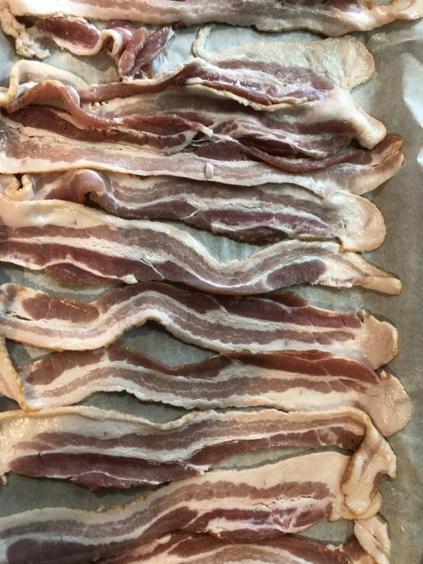 Bacon ready to be cooked for the pie. Lisa Orne Hallinan photo