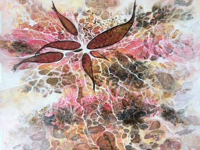 “Tide Pool” - acrylic inks - 18” x 22” - Hilary Bartlett. Courtesy of the artist Hilary Bartlett, Maine
