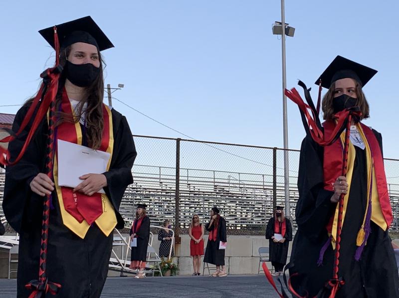 Class marshals Natalie Potter and Cara Viele. SUSAN JOHNS/Wiscasset Newspaper