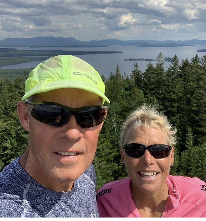 The cyclists at Moosehead, July 2020. Courtesy of the couple