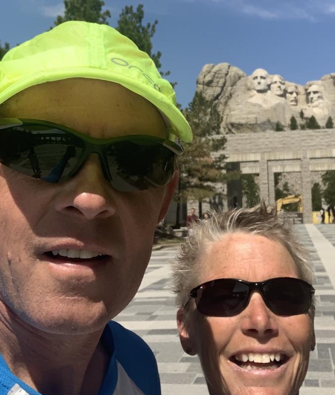 At Mount Rushmore, one of the trip’s five goals. Courtesy of Tim Johnson