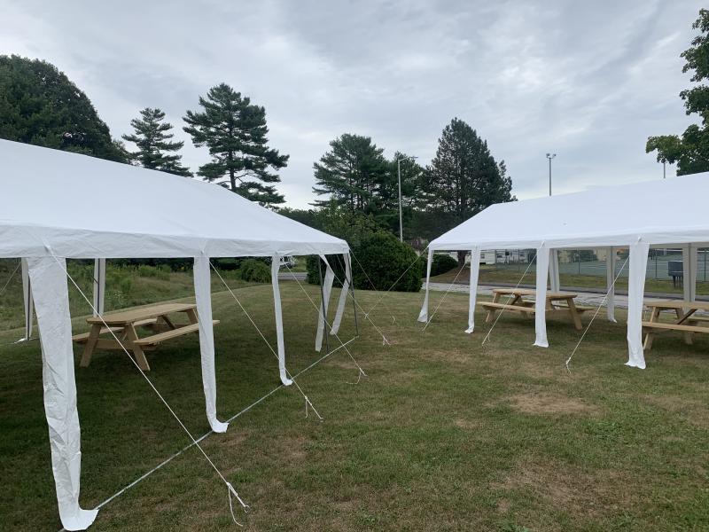 Classes can sign up to use these tents as outdoor classrooms. SUSAN JOHNS/Wiscasset Newspaper