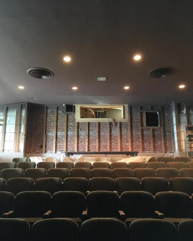 The new opening for the video projection booth. Courtesy of Waldo Theater