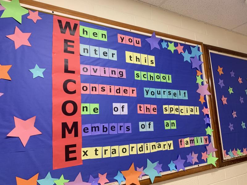 Administrative Assistant Beth Smith put up this message she found online. SUSAN JOHNS/Wiscasset Newspaper