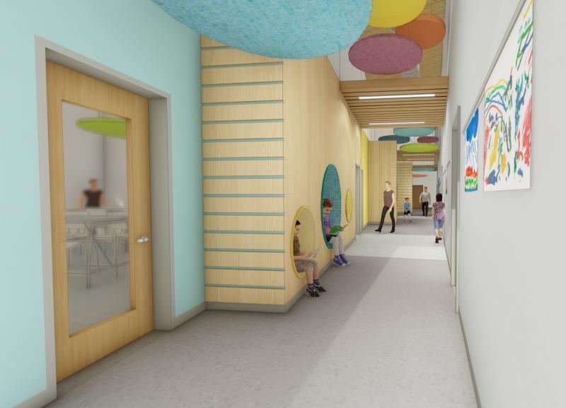 Rendering of the planned Center of Excellence in Autism and Developmental Disorders in Westbrook. Courtesy of E4H Environments for Health Architecture