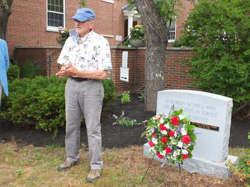 Retired law enforcement officer Dan Davey remembers his brother Don Davey, who was honored Aug. 4 along with Reuben Blackman as two Lincoln County Sheriff Department officers who died in public service. BILL PEARSON/Boothbay Register