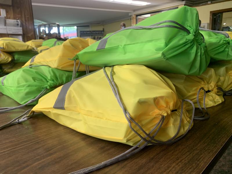 Every WMHS student gets one of these bags, with hand sanitizer and school supplies, officials said. SUSAN JOHNS/Wiscasset Newspaper