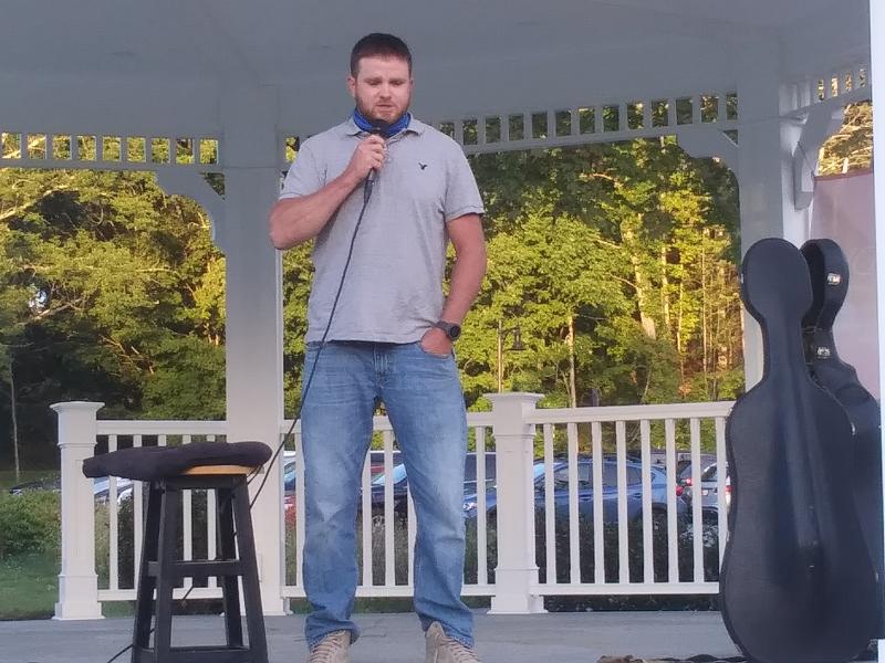 Brendan McLellan shares his battle with drug addiction Aug. 31 during the “132 Candles” event in Boothbay. BILL PEARSON/Boothbay Register