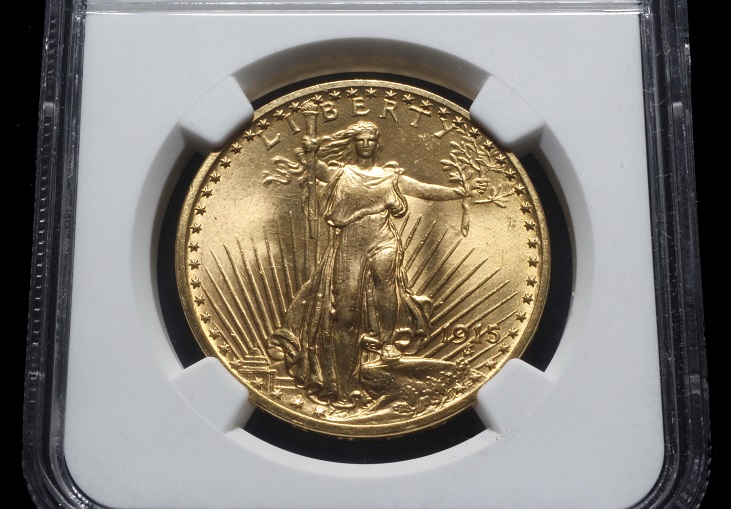 A 195 gold $20 Saint Gaudens coin. Courtesy of Thomaston Place Auction Galleries