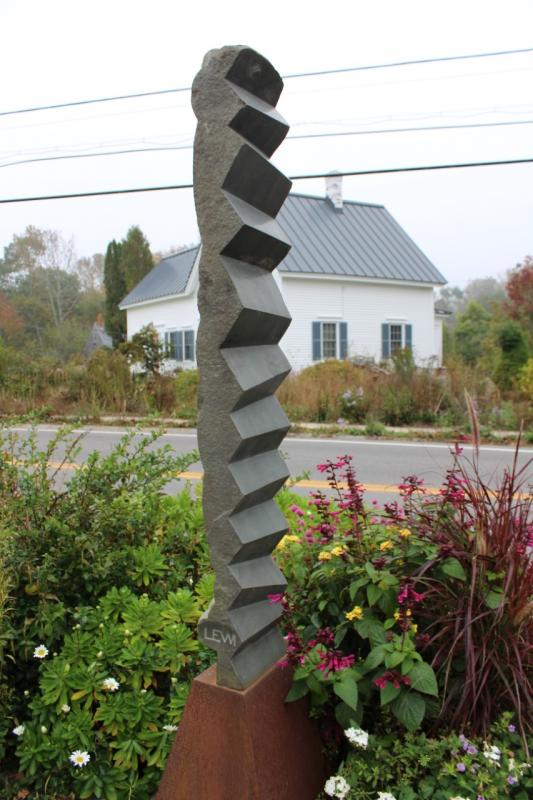 Close up of the New York Bluestone granite sculpture. Sophie West photo