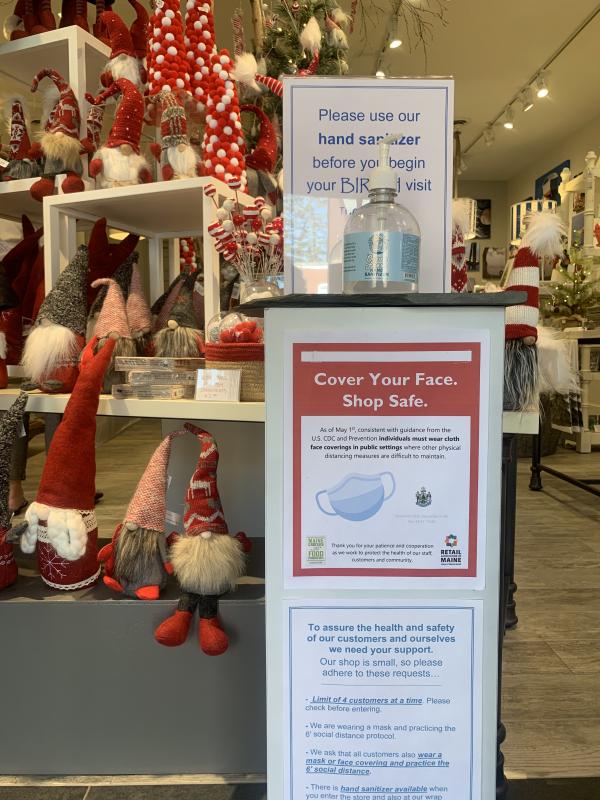 BIRCH and other shops share precautions with shoppers. SUSAN JOHNS/Wiscasset Newspaper