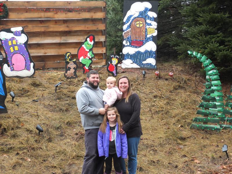Max, Cindy Lou and the Grinch join the Fuller family in wishing Edgecomb and all of “Whoville” Merry Christmas with a display on River Road. BILL PEARSON/Boothbay Register