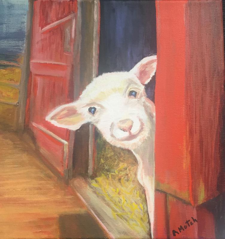 Alice Mutch’s acrylic, “Where’s Mary?” Alice Mutch