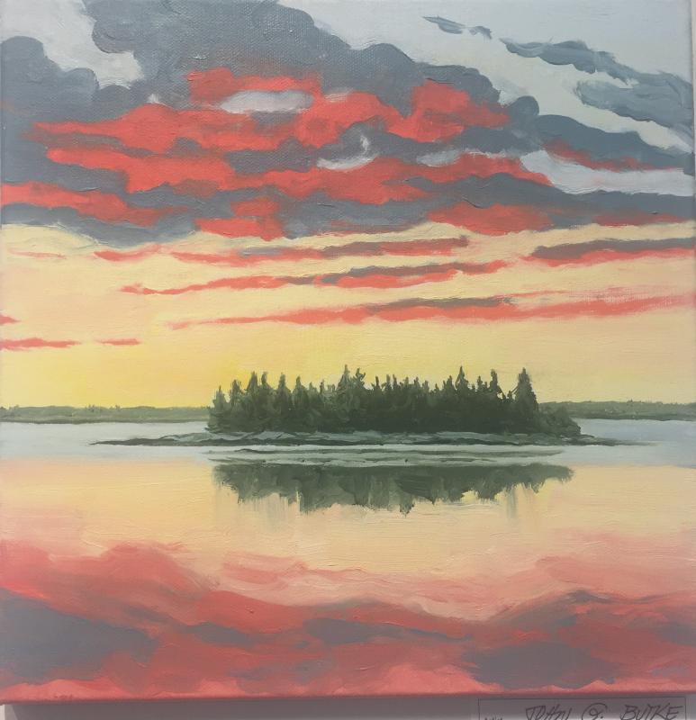 “Ram Island Dusk,” an oil by John Butke John G. Butke
