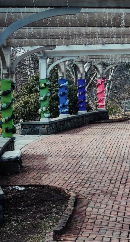 Wiscasset selectmen received this photo and others, all taken elsewhere, as part of Lucia Droby’s yarn bombing proposal. Courtesy town of Wiscasset