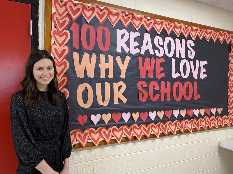 WMHS Administrative Assistant and graduate Kennedy Orr does an amazing job with bulletin boards, fellow staff member Deb Pooler said. Courtesy of Deb Pooler