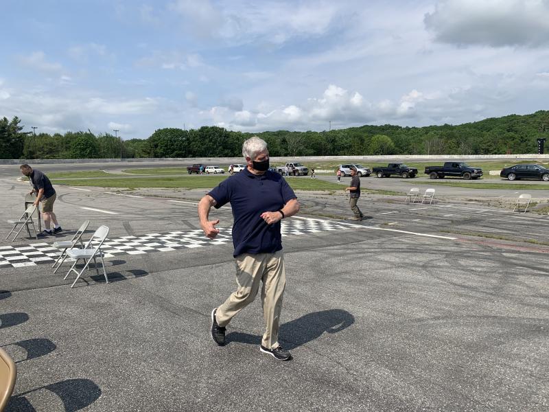 Athletic Director-Assistant Principal Warren Cossette has some fun. SUSAN JOHNS/Wiscasset Newspaper