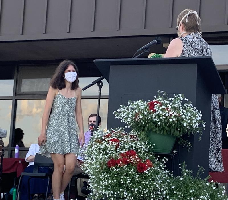Lily Yeaton accepts an award. SUSAN JOHNS/Wiscasset Newspaper