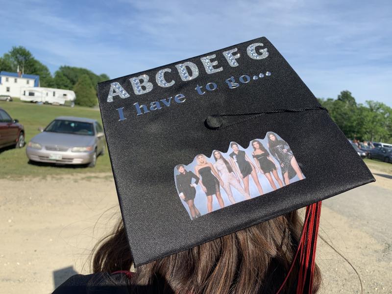 Alyssa Bassett’s mortarboard. SUSAN JOHNS/Wiscasset Newspaper