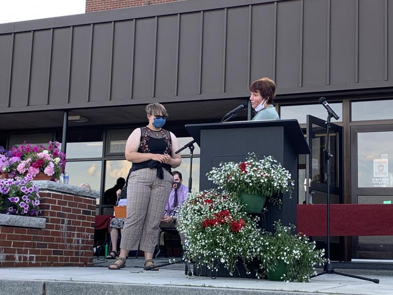Ty DeLong accepts an award. SUSAN JOHNS/Wiscasset Newspaper