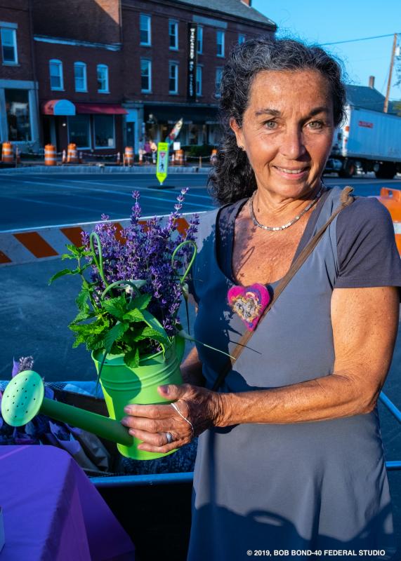 Ramone Hanley-Warren, creator and owner of Cottage Lavender Co. in Edgecomb, will be offering lavender wreaths, sachets, and more for purchase during Wiscasset Art Walk. Bob Bond photo