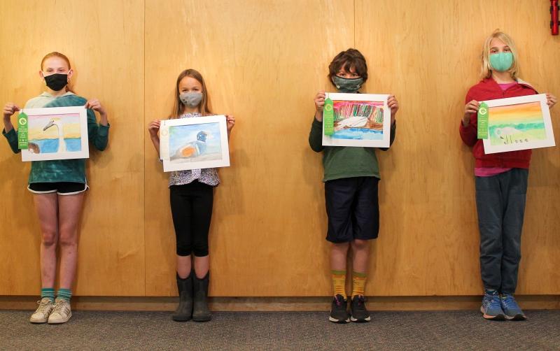 Pictured from left are Zea Arbuckle, Zella Morgan, Micah Loosigian, and Wilton Scott. Courtesy of Chewonki