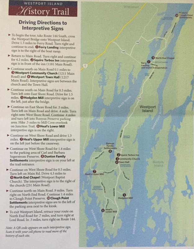 The Westport Island History Trail Map created for the Pilgrimage. Courtesy image