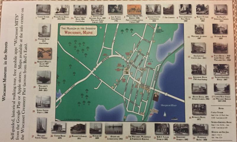 The trail map for Wiscasset’s Museum in the Streets self-guided walking history tour. Courtesy image