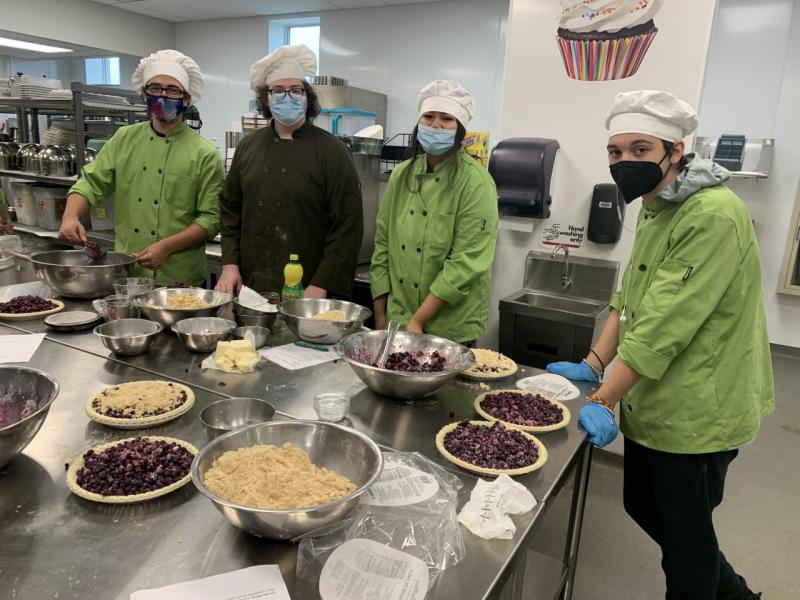 Bath Regional Vocational Center has nine programs including culinary arts. Local students Wade McAdams-Hisle of Edgecomb, Jalysa Tulley-Elyse of Boothbay, Connor Dover, Elijah Pearson of Alna are first year students in the program. BILL PEARSON/Boothbay Register
