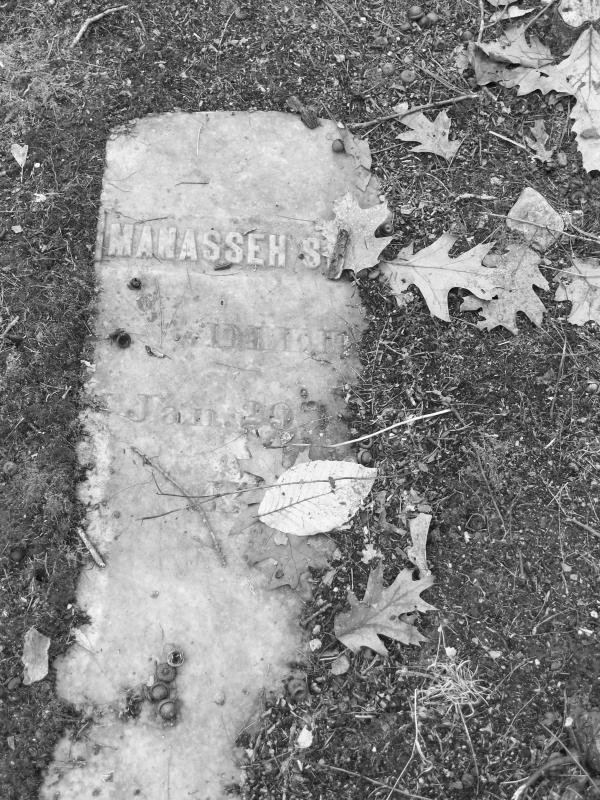Manasseh Sevey’s gravestone lies nearly buried in the family cemetery near Seavy Hill. Long ago, Sevey and his brothers fought in the Texas War for Independence. PHIL DI VECE/Wiscasset Newspaper