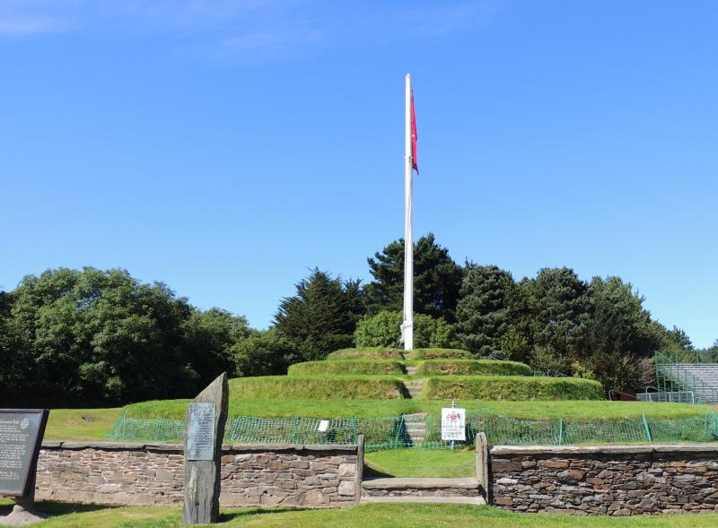 Tynwald Hill, located directly next to the Chapel of St. John and near two Viking Age graves Ramsey-Brimberg used in her thesis. This is one of her photos.
