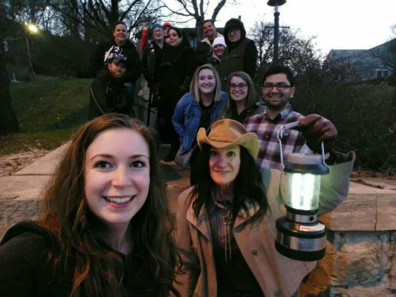 An American Ghost Walks guide and tour group in Stillwater, Minnesota. Courrtesy of Michael Huberty