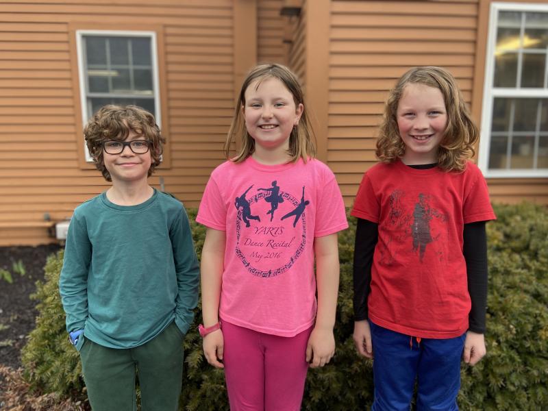 CTL third and fourth graders take a clean sweep of the Poetry Society of Virginia's third and fourth grade division. Pictured, from left, Charlie Record, Jackie Branch, and Roy Journagan. Courtesy of CTL