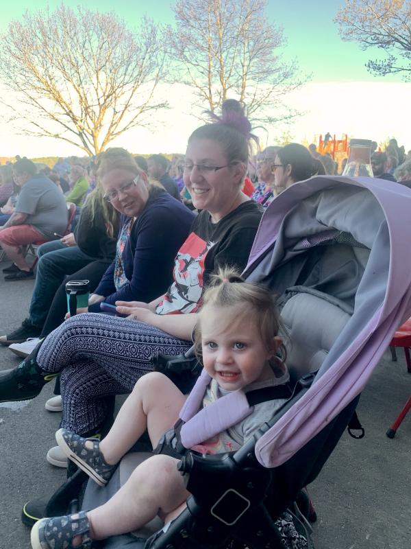Amelia Newcomb, 2, with mother Paige Willette and her mother Amy Harris. SUSAN JOHNS/Wiscasset Newspaper