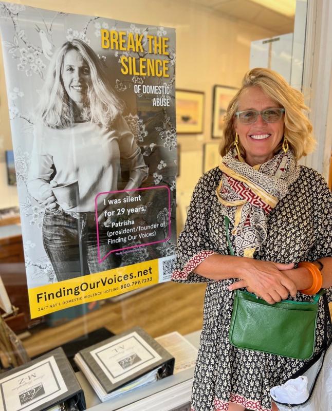Patrisha McLean outside Boothbay Region Art Foundation. Eve Jamieson photo