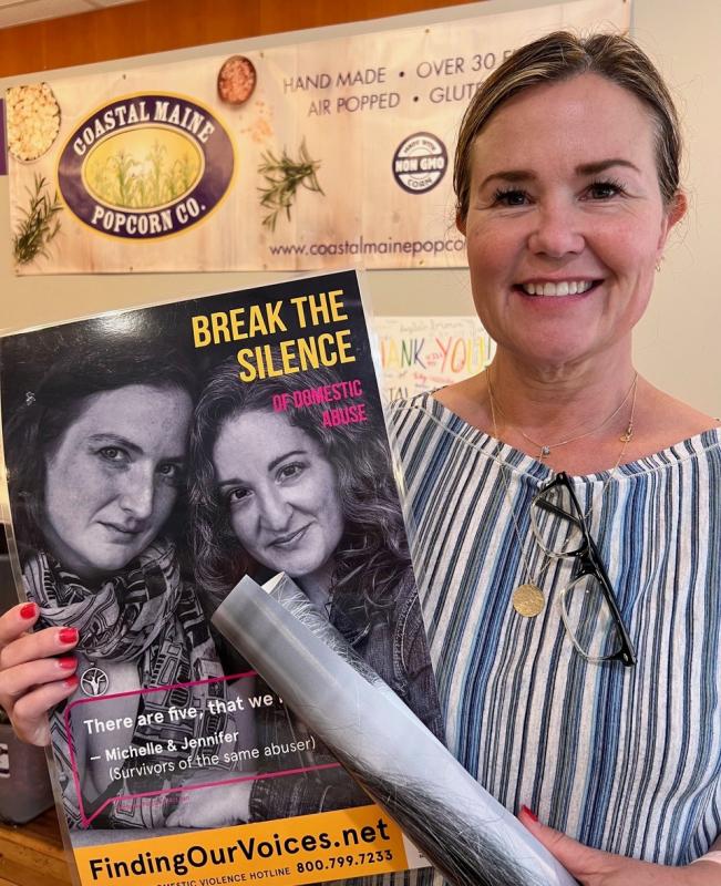 Julie Roberts of Coastal Maine Popcorn accepted a poster. Patrisha McLean photo