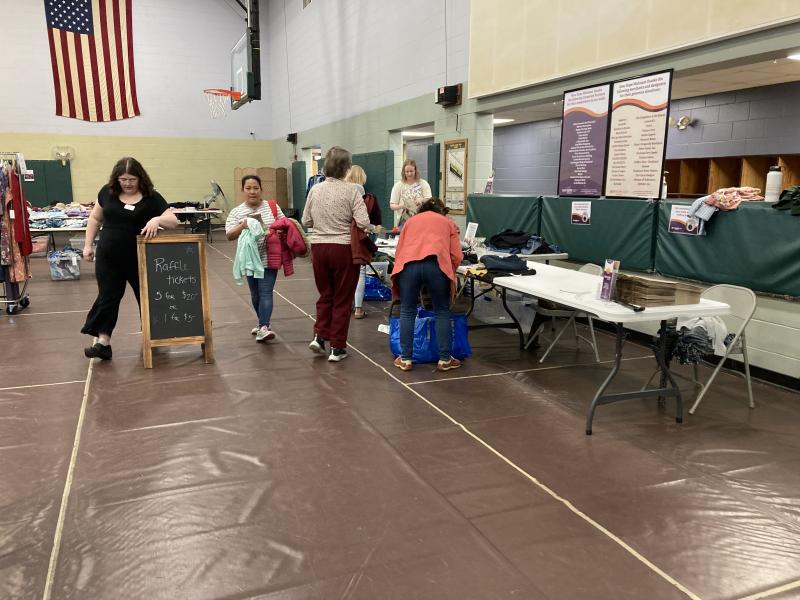 Shoppers wait to check out. EDNA MILLER/Wiscasset Newspaper