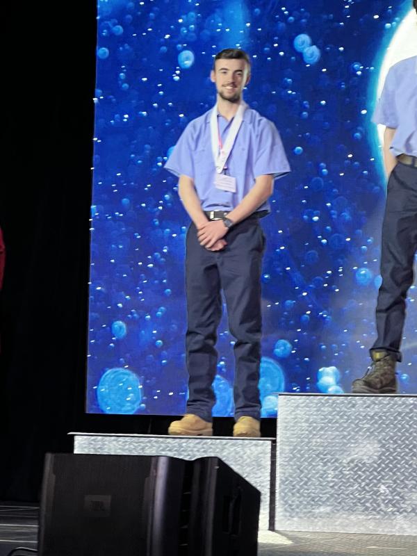Connor Robertson receives a silver medal in Automotive Maintenance. Courtesy photo