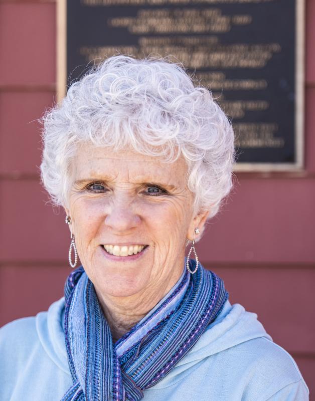 Lynn Martin stands outside the Edgcomb Fire Department on Monday, April 10. The Edgecomb department is one of more than 100 fire departments in Maine that Martin has consulted with on state mandated safety requirements. Bisi Cameron Yee photo Lynn Martin