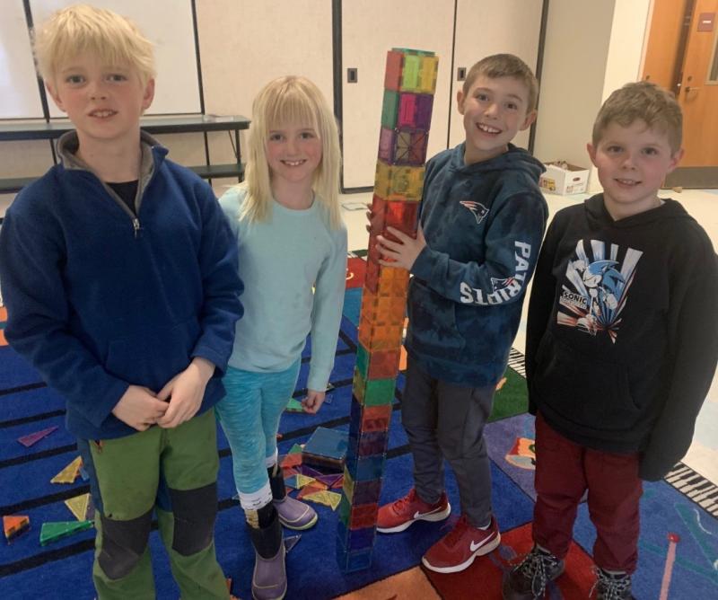 After-school is a time for play and fun for these Edgecomb Eddy students. Pictured, from left: Gus, Mae, Bryson and Luke. BILL PEARSON/Boothbay Register