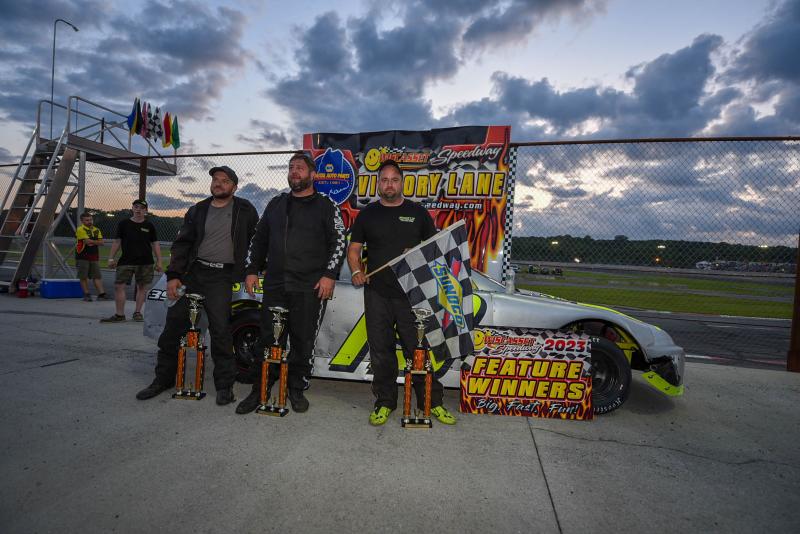 Outlaw Mini top 3, from left: Kyle Willette, Jason Kimball and Zach Audet. Courtesy of Steve Girard of SGirardPhotography