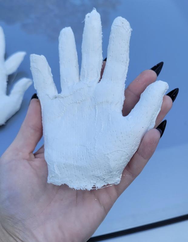 Making plaster hands to reflect care for those impacted by substance use will be a 716 Candles Project art-making activity during Wiscasset Art Walk Aug. 31. Merrymeeting Adult Education photo