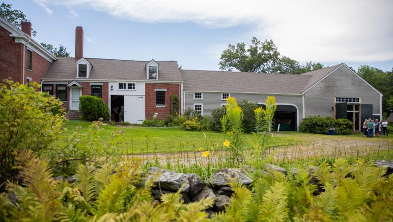 View of the Frances Perkins Homestead National Landmark, with 1837 Brick House, ell, and barn. The restoration work also included an ADA compliant, accessible porch. Kari Herer photo