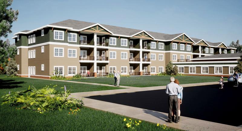 A rendering of Islebrook Village at Wiscasset. Courtesy of Everbrook Senior Living