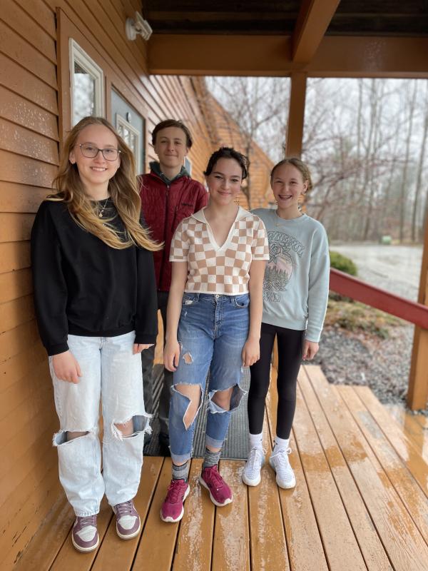 Prize-winning seventh- and eighth grade poets from the Center for Teaching and Learning include, from left, Lily Coleman, Carter Wilson, Octavia Aurora, and Alice Kutch. Courtesy of CTL