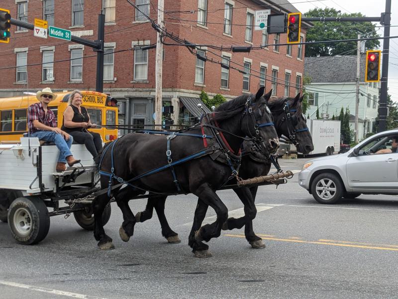 Woodfield Farm provided wagon rides, children painted rocks, artists and civic organizations lined Main Street, and galleries featured their shows. CANDI JONETH/Boothbay Register