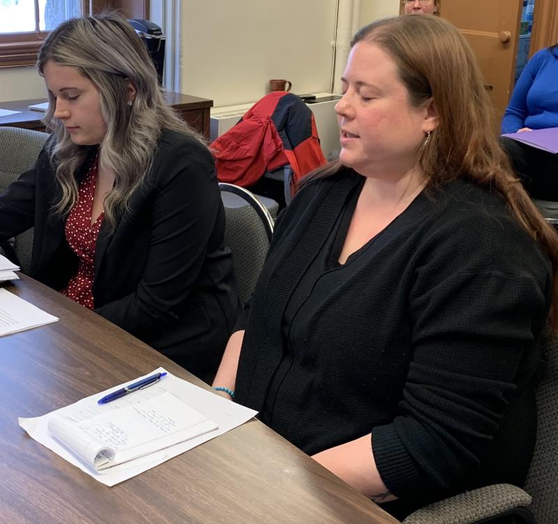 Lincoln County witness advocate Abriana Delana, left, is heading to the Conference on Crimes Against Women for the second year in a row. Delana and District Attorney office supervisor Amanda Charlton, right, received commissioner approval Feb. 4 to send Delana and sheriff's deputy Matt Ryan to the May 22-25 conference in Dallas. BILL PEARSON/Boothbay Register Dallas bound
